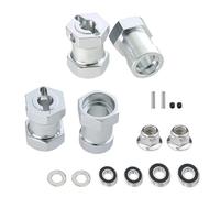 Accesorio Modelos RC para Tamiya CW-01 CW01 para Lunch Box Calabaza Medianoche para Monster para Beetle WR02 Rueda Metal 12mm para Cubo Hexagonal Accesorio Actualización(Silver)