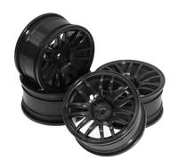 Accesorio Modelos RC para Tamiya XV02 para Kyosho para HSP para Sakura para Traxxas para RedCat 1/10 4 Colores RC Drift para Llanta De Coche De Carreras Cubos Rueda(Black)