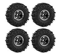 Accesorio Modelos RC para TRX4 para TRX6 para Axial para SCX10 II III Gen7/8 D90 VS4-10 1/10 RC Piezas De Coche Rueda Beadlock 1,9 Pulgadas Y Juego Neumáticos con Hex. 12mm(Black)