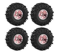 Accesorio Modelos RC para TRX4 para TRX6 para Axial para SCX10 II III Gen7/8 D90 VS4-10 1/10 RC Piezas De Coche Rueda Beadlock 1,9 Pulgadas Y Juego Neumáticos con Hex. 12mm(Pink)