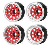 Accesorio Modelos RC para Trx4 para Trx6 para Scx10 para Gen7 para Gen8 1/10 1,9 Pulgadas Juego Llantas Ruedas Beadlock Aluminio para Cubo Compensación Ajustable RC(Red-1)