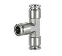 Accesorio neumático de aire de acero inoxidable 304, conector de tubo en T de conexión a presión, tipo PE/PEG, diámetro exterior de 4/6/8/10/12/14/16 mm(16-12-16mm)