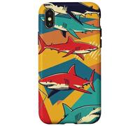 Accesorio océano Vibrante Retro Shark Popart Carcasa para iPhone X/XS