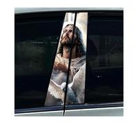 Accesorio Para Automóvil 1 Par De Pegatinas Para Coche Con La Frase "Dios Jesús Ora" Para Cubrir El Pilar B Del Coche Resistentes A Los Arañazos Y A Prueba De Agua(B)