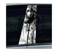 Accesorio Para Automóvil 2 Pegatinas Impermeables Para Columna Central De Coche, Con La Oración De Dios Y La Cruz De Jesús, Para El Pilar B(J)