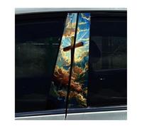 Accesorio Para Automóvil 2 Pegatinas Impermeables Para Columna Central De Coche, Con La Oración De Dios Y La Cruz De Jesús, Para El Pilar B(N)