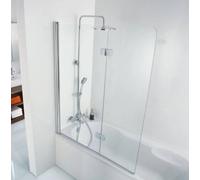Accesorio para bañera HSK Premium Softcube de 2 piezas, tamaño: 114 x 140 cm, tope: izquierda, 6806114-L--01-120, Cabinas de ducha: Aluminio plata mate: Vidrio real TwinSeal