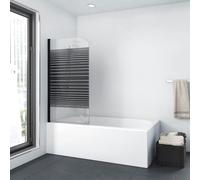 Accesorio para bañera MARWELL BLACK LINES 75 x 140 cm 1 pieza - de vidrio de seguridad monocapa de 4 mm de espesor, diseño negro mate