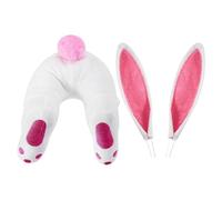 Accesorio para corona de conejito de Pascua, trasero de conejito de Pascua para corona | Accesorio de corona de orejas y trasero de conejito de Pascua de 3 piezas | Puerta Conejito De Dibujos Animados