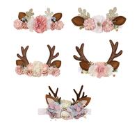 Accesorio para el cabello con astas de reno navideñas, astas de peluche con ambiente festivo para accesorios de cabello de bebé niña, banda