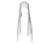 Accesorio para el cabello con diamantes de imitación brillantes, tocado de boda para novia, eventos especiales y fiestas de noche, perlas y borlas
