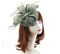 Accesorio para el Cabello de Sombrero de Copa de 1 Pieza, Tocado de Boda, Camuflaje Verde, Tocado Verde para Boda, Accesorios para el Cabello para Invitados a la Boda