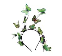 Accesorio para el cabello de temperamento para mujer, accesorio de aro de rendimiento exagerado, decoración de mariposas, color verde
