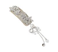 Accesorio para el pelo con borlas y diseño de flores plateadas para novia de moda, cómodo de llevar para varios peinados, elegante postizo de boda