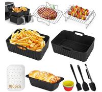 Accesorio para freidora de aire caliente, accesorio para Ninja Foodi Max Dual Zone AF300EU AF400EU 7.6L-9.5L/COSORI 8.5L/Cookwise 9L Dual Zone Air Fryer, libre de BPA, accesorio de silicona para