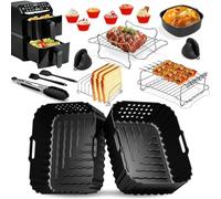 Accesorio para freidora de aire caliente Philips Airfryer 4000 Series 10L, molde de silicona para freidora de aire caliente, juego de accesorios reutilizables, bandeja para horno para Philips Stacked