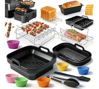 Accesorio para freidora de aire caliente Philips Airfryer Dual Basket 3000-5000 serie 9L (6L/3L), 15 piezas de silicona para horno de aire caliente, accesorios para freidora de aire caliente para