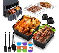 Accesorio para freidora de aire caliente Tefal EY942B, forma de silicona perfecta, juego de freidora de aire caliente para Tefal Dual Easy Fry XXL 11L (6,5 L + 4,5 L), accesorio para airfryer molde de