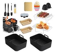 Accesorio para freidoras de aire caliente, para Ninja Foodi AF400EU AF300EU Emerio Princess Innsky 8L 9L Dual Zone Freidora de aire caliente Airfryer Accesorios Set Plus 7 agujeros molde para torta de