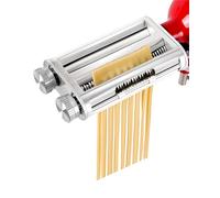 Accesorio para hacer pasta para batidoras KitchenAid, juego 3 en 1, accesorios de fijación para máquina de pasta incluidos rodillo de hoja de pasta, cortador de espaguetis, cortador de fettuccine