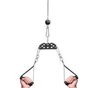 Accesorio para Máquina de Poleas - Barra de Tracción Ajustable - Barra de Doble a Simple Asa para Entrenamiento de Fuerza y Ejercicio Full Body en Gimnasio o Casa