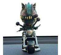 Accesorio para salpicadero de coche - Figura giratoria de operación de motocicleta de dinosaurio, decoración interior de carreras para vehículos | Estatua de jinete de bicicleta en miniatura