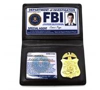 Accesorio para tarjeta de identificación del FBI para agente policía especial encubierto juego de rol detective, regalo de fiesta de Halloween (Dean)
