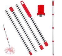 Accesorio para Vileda Turbo mopas, Mango de Repuesto para O-Cedar EasyWring& Cleaning mopas, Palo de Acero Inoxidable, Mango de mopa de Acero Inoxidable de 4 Secciones,Longitud Ajustable 76cm~147cm