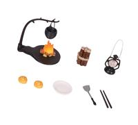 Accesorio Pequeño De Pila De Madera para Casas De Muñecas Accesorios De Leña para Acampar Diseño De Paisaje De Cuento De Hadas Pila De Madera Decorativa En Miniatura con Iluminación