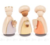 Accesorio Pesebre Santo 3 Reyes Barnizado Altura = 9,5cm Nuevo Erzgebirge