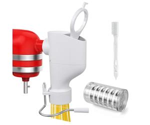 Accesorio Prensa de Pasta para KitchenAid Batidoras de MMOBIEL - Máquina para Hacer Pasta con 7-in-1 Placas Intercambiables para Fusilli, Rigatoni, Espagueti, Bucatini, Fettuccine y Macarrones