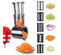 Accesorio Rebanadora Trituradora para KitchenAid Batidora de Pie - Rallador de Queso, Picadora de Verduras, Cortador de Ensalada - Accesorios Rallador de Verduras para con 5 Cuchillas por MMOBIEL