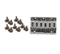 Accesorio repuesto puente 6 Cuerdas Fijada Cola Dura Guitarra Guitarra De Guitarra De Guitarra Con 10pcs Guitarra Pequeño Tamaño Potes A250K