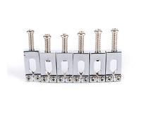 Accesorio repuesto puente 6 PCS Metal Roller Bridge Temolo Guitar Guitar Sillines Con Llave (Color : Silver)