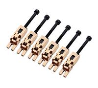 Accesorio repuesto puente 6pcs Guitarra Eléctrica Doble Bloqueo Sistema Bloqueado Sillín Sillines Tremolo Puente Negro/Cromo/Oro (Color : Gold)