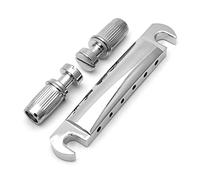 Accesorio repuesto puente Gold/Black/Chrome 6 Saddle Saddle Tune-O-Matic Puente Para Lp Guitarra Electrica (Color : Silver)