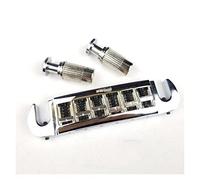 Accesorio repuesto puente Puente Envolvente Ajustable De La Pieza Trasera Para Lp Guitarra Eléctrica Chrome Silver
