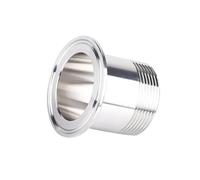 Accesorio roscado macho de triple abrazadera de acero inoxidable 304-1 pieza, 50,5 mm, 64 mm, 77,5 mm de diámetro exterior de la virola(34MMx20)