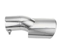 Accesorio Tubo de Escape 1 pieza de silenciador escape universal con punta redonda acero inoxidable y cola cromada Tubo Flexible de Escape(Silver)