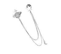 Accesorio único de traje para hombre, con borlas de planeta de cristal, con diamantes de imitación brillantes y cadena para colgar en tendencias