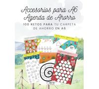 Accesorios A6 para Agenda de Ahorro con sobres en Español: 100 Retos de Ahorro en color para recortar I Perfecto para para tu Carpeta Presupuestaria A6 I