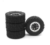 Accesorios Actualización RC para Wpl C14 C24 B14 B24 B36 para MN D90 para Mn99s 1/16 1/12 RC Piezas Mejora Coche 4 Uds Llanta para Cubo Rueda con Abalorios Metal Neumático Goma