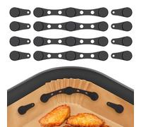 Accesorios Airfryer, 12 Piezas Hebillas de Silicona Magnéticas para Freidora de Aire, Imanes Silicona Air Fryer, Alimenticio Sujetador para Prevenir que el Papel Cubra Alimentos y Se Queme (B)