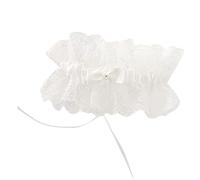 Accesorios,Anillos para piernas de encaje Liga de muslo con encaje floral bordado y volantes sexy for mujer, lazo con cinta de diamantes de imitación, anillo elástico blanco for pierna