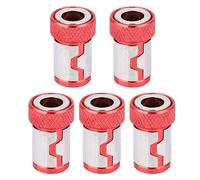 Accesorios antideslizantes de aleación de aluminio para puntas de destornillador 1/4 5 uds anillo magnético de destornillador(rojo)