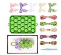 Accesorios artísticos para hacer jabón en forma de uva, compuesto por molde de silicona, cuerdas, lazos y pinzas para principiantes en la fabricación de jabón con diseños creativos