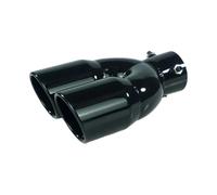 Accesorios Auto Entrada De Punta De Escape De Coche Tubo Escape Acero Inoxidable De 63mm Garganta Trasera Silenciador Boquilla Escape Doble Salida Oblicua 76 Garganta Cola(Black straight)