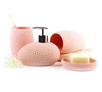 Accesorios Baño Juego de Baño Set de Baño Dispensador De Jabón De Resina De Color Sólido, Juego De Accesorios De Baño, 4 Uds., Bonito Dispensador De Loción Para Juego De Baño Juego Accesorios de Baño