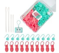 Accesorios básicos para tejer, juego de marcadores de ganchillo, marcadores de bloqueo de ganchillo, marcador de punto en S y agujas de , incluye un contador de fácil de usar para
