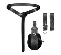 Accesorios Cinturón Renacimiento | Accesorios Traje Cinturón Bolsa Medieval Halloween | Suministros Cosplay Hombres Mujeres Adultos Fiestas Festivales Teatro Coleccionistas Eventos, Negro , Se